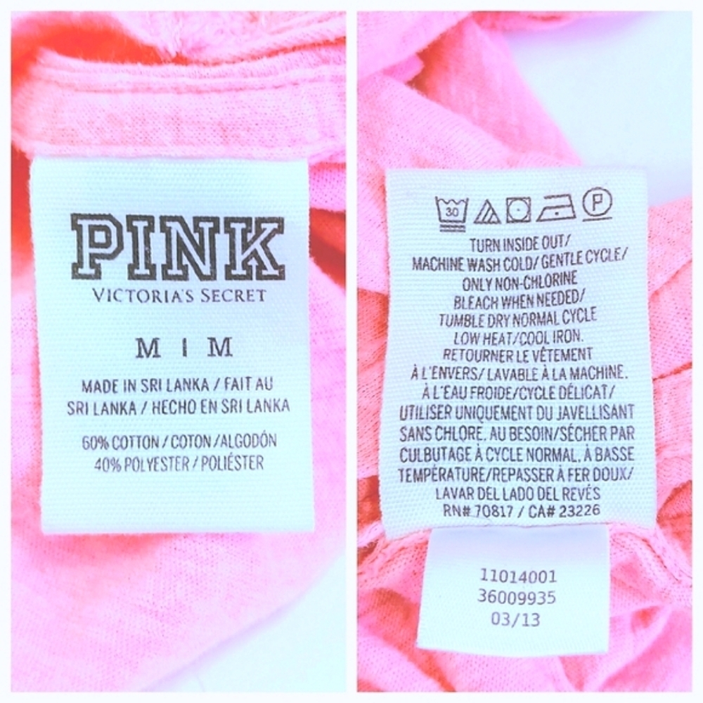 PINK Victoria's Secret Side-Tie Tank Top M Sleeveless Pink Workout Tank Top - Picture 7 of 7